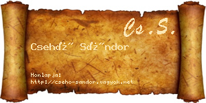 Csehó Sándor névjegykártya