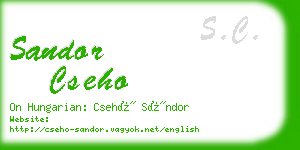 sandor cseho business card